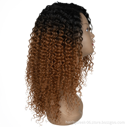 Afro Kinky Curly 24 Inch brown Synthetic HD Lace Wig Heat Resistance High Temperature Middle Part Lace Front Synthetic Hair Wigs